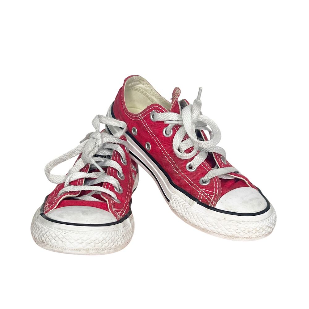 CONVERSE Converse Chuck Taylor All Star Low Top Sneakers Shoes Red Kids US 13 - Picture 3 of 13